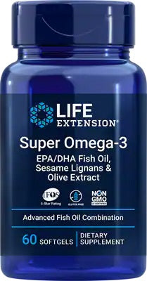 Super Omega-3 EPA/DHA with Sesame Lignans & Olive Extract - 60 softgels