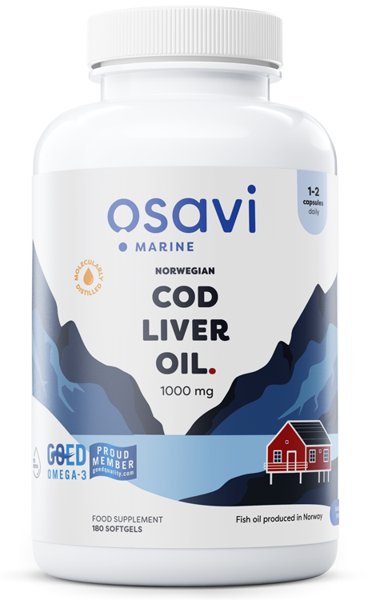 Norwegian Cod Liver Oil Softgels, 1000mg (Lemon) - 180 softgels