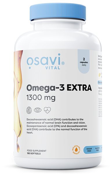 Omega-3 Extra Molecularly Distilled, 1300mg (Lemon) - 180 softgels