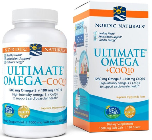 Ultimate Omega + CoQ10, 1280mg Lemon (EAN 768990018923) - 120 softgels