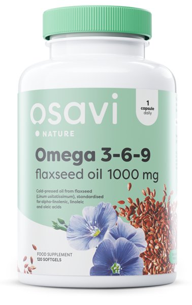 Omega 3-6-9 Flaxseed Oil, 1000mg - 120 softgels